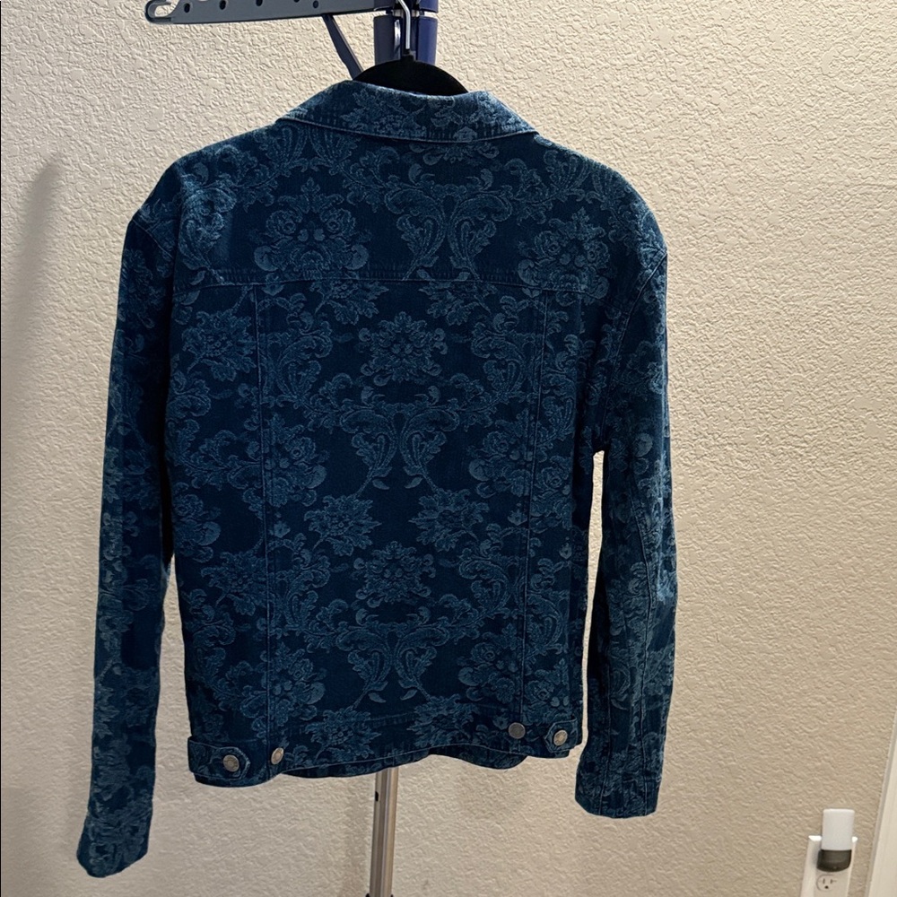 Chico's Blue Patterned Cotton button up Jacket. C… - image 5